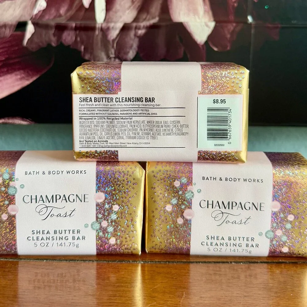 NEW 3-Pc Champagne Toast Cleansing Bars Bath & Body Works - Picture 2 of 3